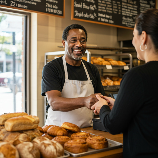 happy local business owner